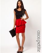 Asos Petite Exclusive Velvet Peplum Skirt - Lyst