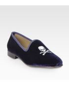 Del Toro Velvet Skull Slipper Shoe - Lyst