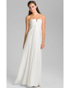 Nicole Miller Strapless Silk Chiffon Gown - Lyst