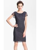 Pisarro Nights Beaded Overlay Silk Chiffon Dress - Lyst