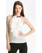 Robert Rodriguez Embellished Cascade Ruffle Top - Lyst