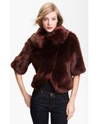 Ted Baker Crop Faux Fur Jacket - Lyst