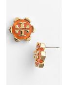 Tory Burch Gold Petal Earrings - Lyst