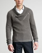 Burberry Prorsum Shawlcollar Cashmere Sweater - Lyst