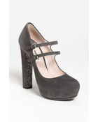 Miu Miu Glitter Heel Pump - Lyst