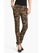 MICHAEL Michael Kors Skinny Zebra Print Pants - Lyst