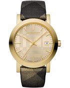 Burberry Womens Swiss Shimmer Check Fabric Strap Watch - Lyst