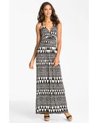 Vince Camuto Geo Stripe Maxi Dress - Lyst