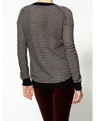 Enza Costa Cashmere Reverse Stripe Crew Sweater - Lyst