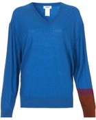 Sonia By Sonia Rykiel Blue Colourblock Sleeve Jumper - Lyst