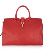 Saint Laurent Cabas Chyc Large Leather Tote - Lyst