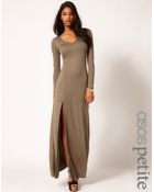 Asos Maxi Dress with Long Sleeves and Split - Lyst