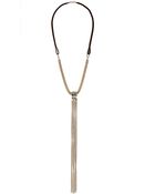 Topshop Leather Mesh Tassel Necklace - Lyst