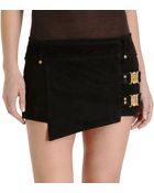 Balmain Wrap Mini Skirt - Lyst