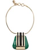 Lanvin Abstract Deco Triangle Pendant Necklace - Lyst