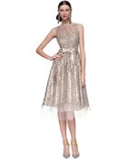 Oscar de la Renta Sequin Lame Degrade Dress - Lyst