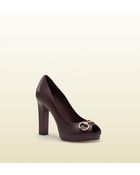 Gucci Sunset Horsebit Horsebit Mid Heel Opentoe Pump - Lyst