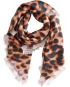 David Szeto Ikat Leopard Print Square Scarf - Lyst
