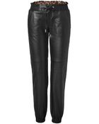Juicy Couture Black Leather Track Pants - Lyst