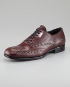 Alexander McQueen Reverse Embossed Laceup Oxblood - Lyst