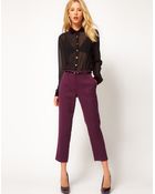ASOS Collection Asos Crepe Cropped Trousers - Lyst
