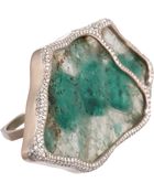Monique Péan Emerald Slice Diamond Geometric Ring - Lyst