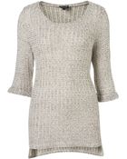 Topshop Knitted Open Stitch Jumper - Lyst