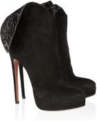 Alaïa Leopard Calf Hair-Paneled Suede Ankle Boots - Lyst