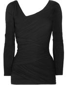 Donna Karan New York Draped Stretch Jersey Top - Lyst