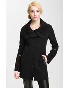 Mackage Knit Leather Trim Coat - Lyst