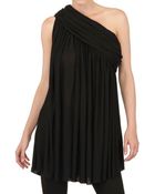 Rick Owens Draped Viscose Silk Jersey Top - Lyst