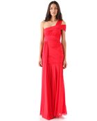 Halston Heritage Ruched Bustier Gown - Lyst