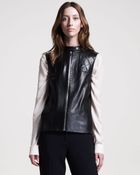 The Row Snapfront Leather Vest - Lyst