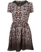 Topshop Check Lace Flippy Dress - Lyst