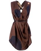 Gustavo Lins Plunge Neck Draped Blouse - Lyst