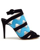 Nicholas Kirkwood Ric Rac Suede Peep Toe Sandals - Lyst