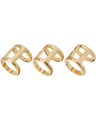 Asos Pack Of Three Double Bar Rings - Lyst