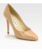 Jimmy Choo Vikki Almond Leather Pumps - Lyst