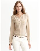 Banana Republic Heritage Silk Military Shirt - Lyst