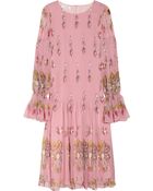 Oscar de la Renta Printed Silkchiffon Dress - Lyst