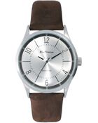 Ben Sherman Silver Dial Leather Strap Watch - Lyst