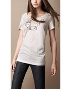 Burberry Fox Graphic Cotton Tshirt - Lyst