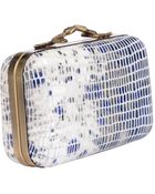 House Of Harlow Marley Leather Snake Print Clutch - Lyst
