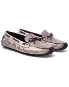 Bottega Veneta Karung Snakeskin Driving Shoes - Lyst
