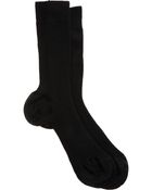 Maria La Rosa Narrow Ribbed Midcalf Sock - Lyst