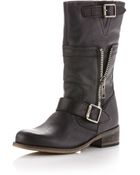 Steven By Steve Madden Dante Twolayer Boot Black - Lyst