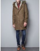 Zara Coat with Fur Collar - Lyst