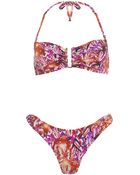 Matthew Williamson Jewel Print Bandeau Bikini - Lyst