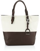 Ralph Lauren Blue Label Canvas and Leather Saddle Tote - Lyst