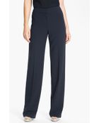 St. John Collection Straight Leg Crepe Marocain Pants - Lyst
